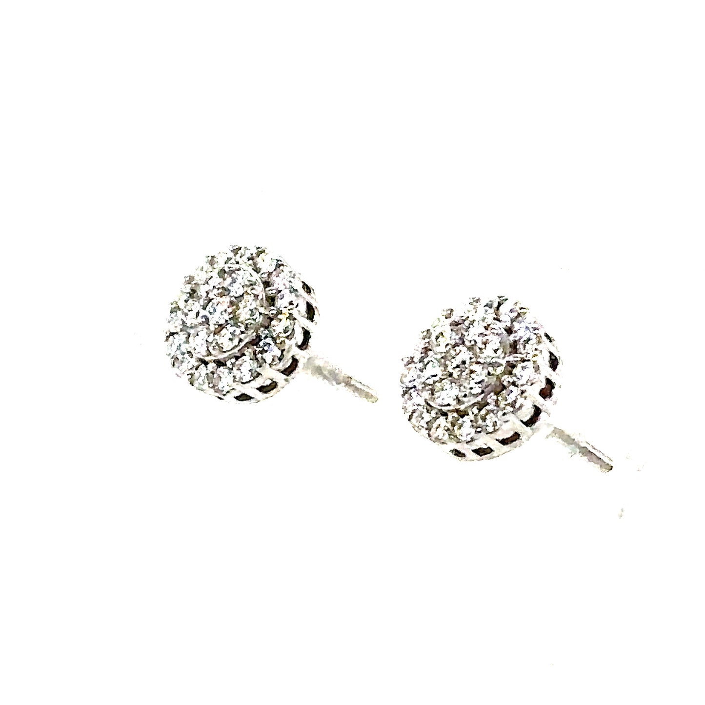 925 S.S. VVS Moissanite 2-Tier Round Earrings