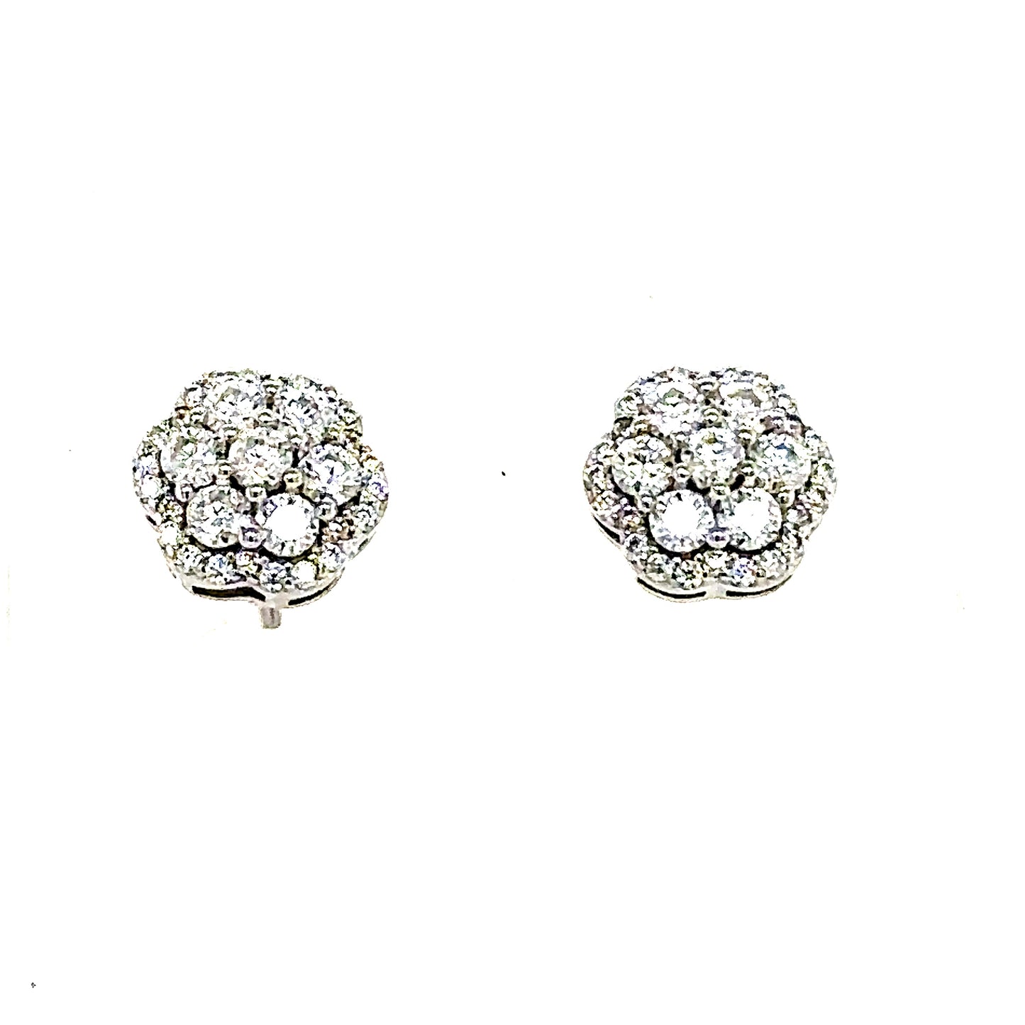 925 S.S. VVS Moissanite 2-Tier Flower Earrings