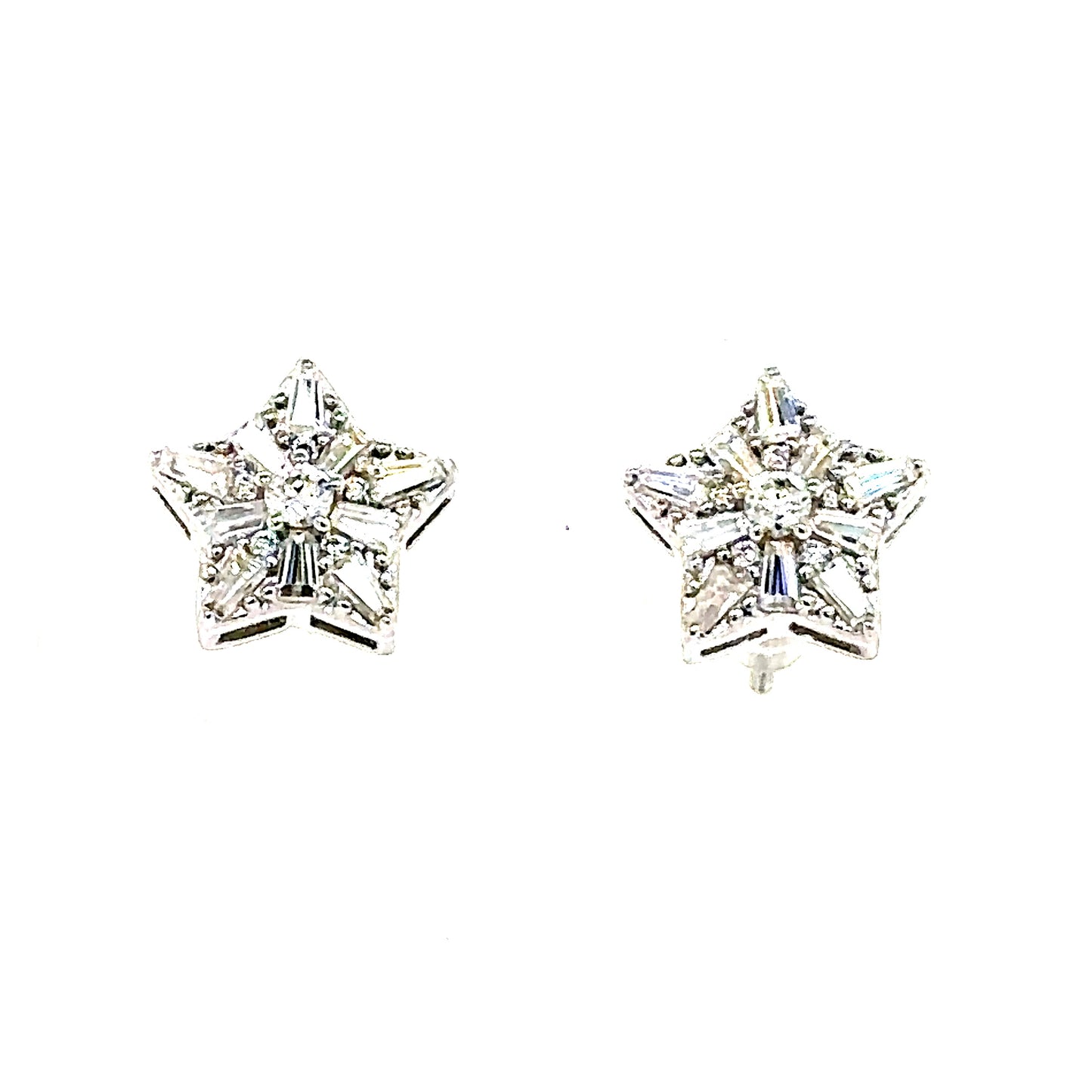 925 S.S. VVS Moissanite Star Earrings