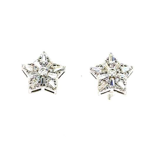 925 S.S. VVS Moissanite Star Earrings