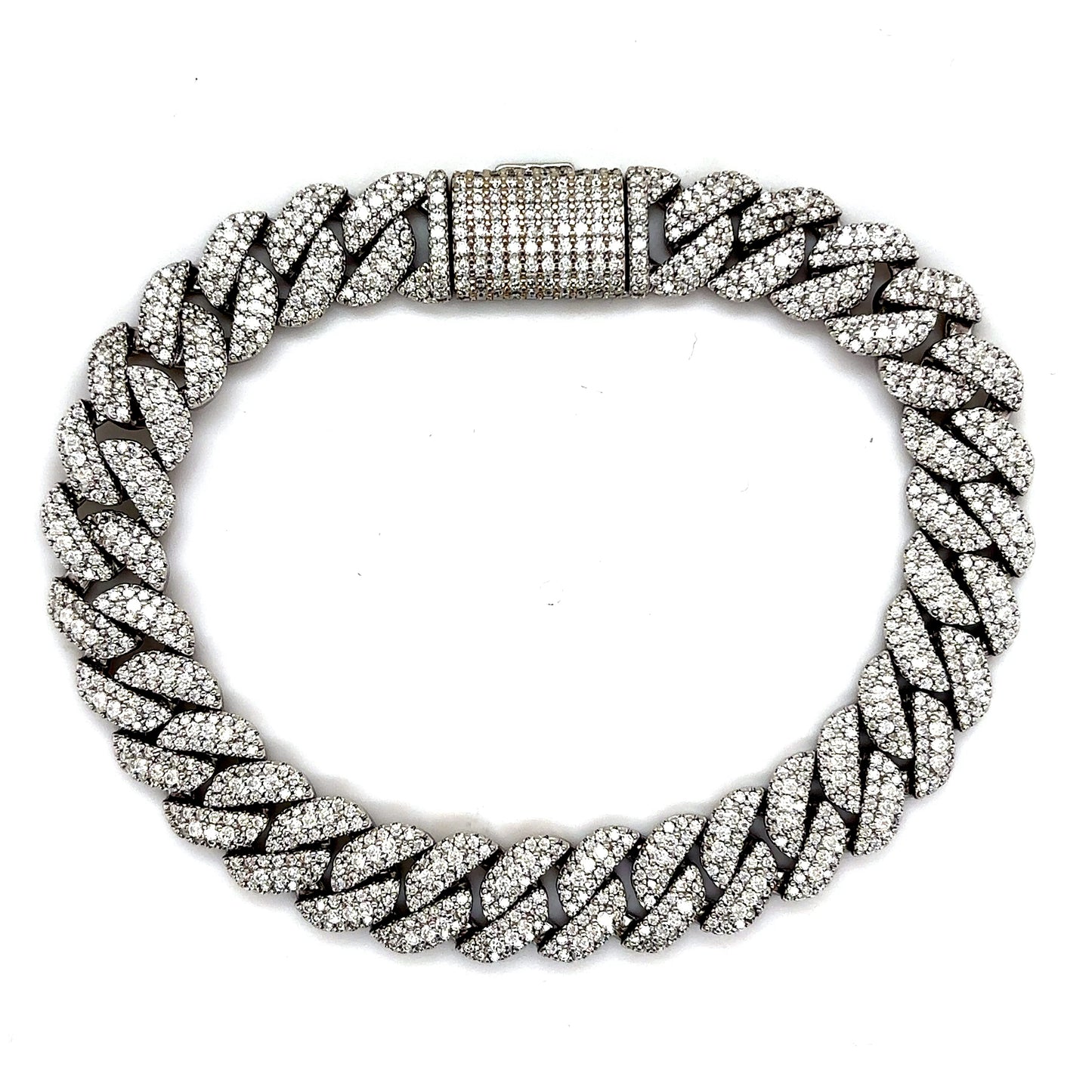 925 S.S. VVS Moissanite Cuban Bracelet