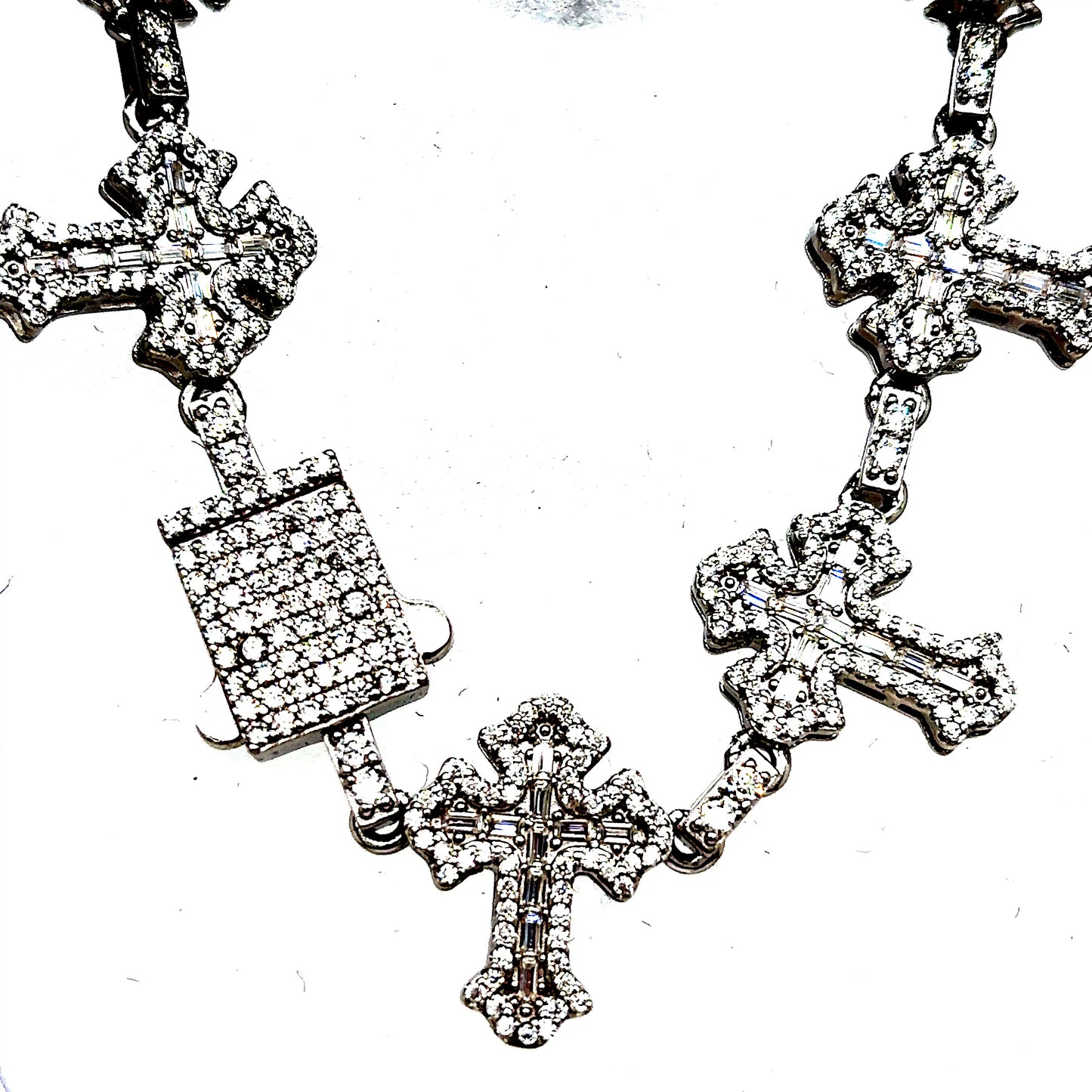 925 S.S. VVS Moissanite Cross Bracelet