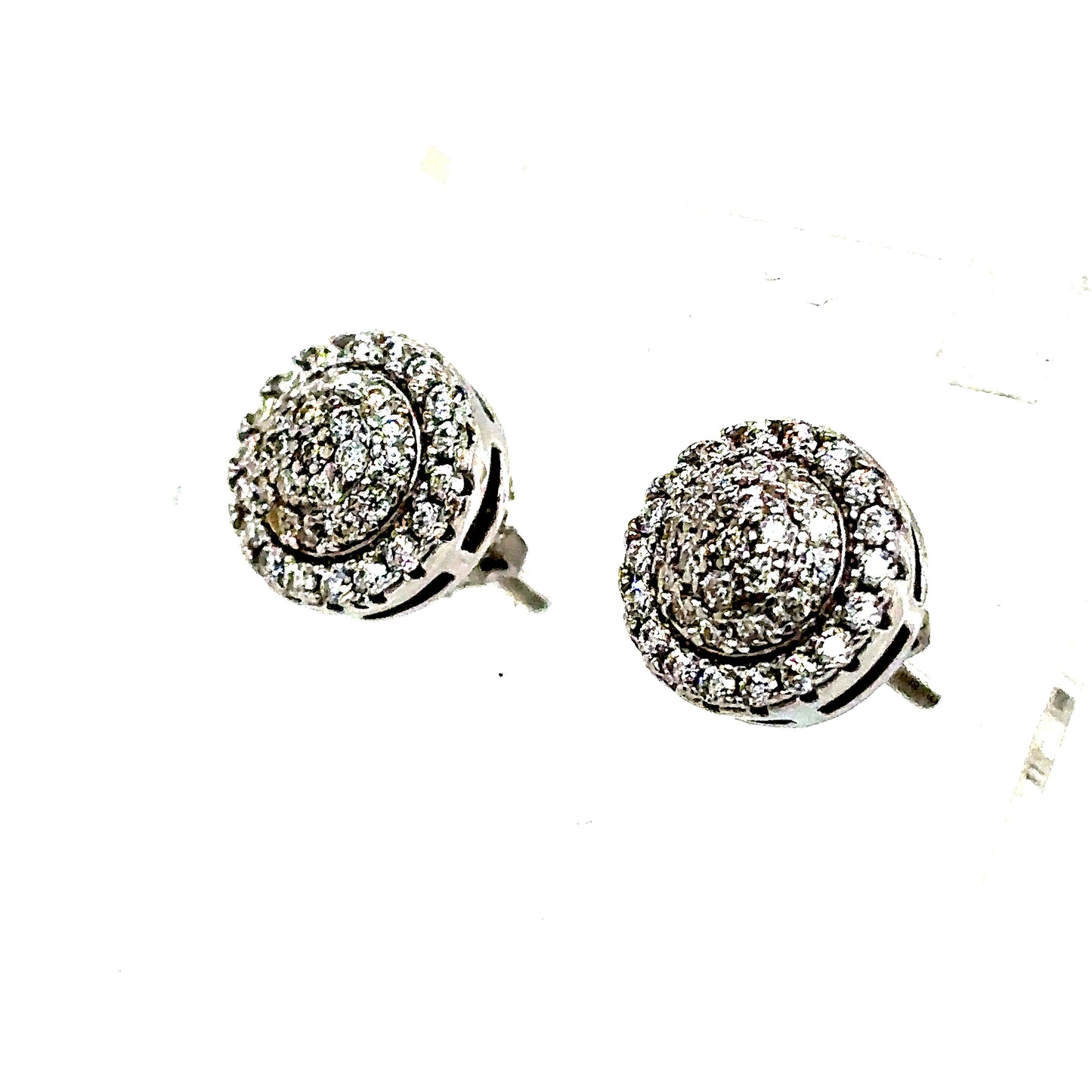 925 S.S. VVS Moissanite 2-Tier Round Earrings