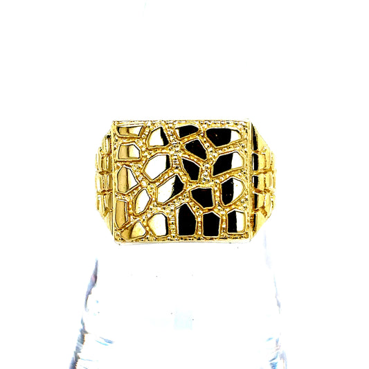 10k Yellow Gold Square Nugget Ring