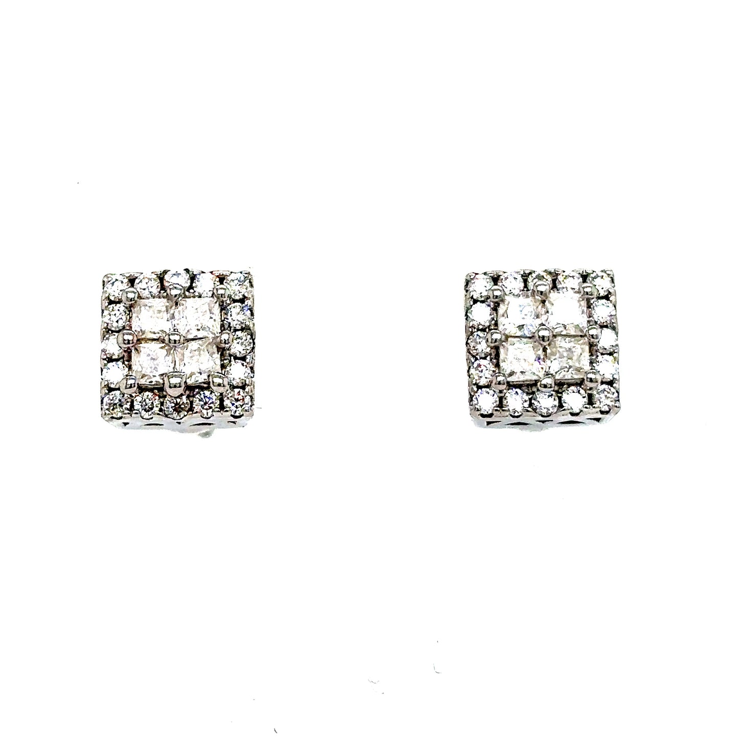 925 S.S. VVS Moissanite Square Earrings