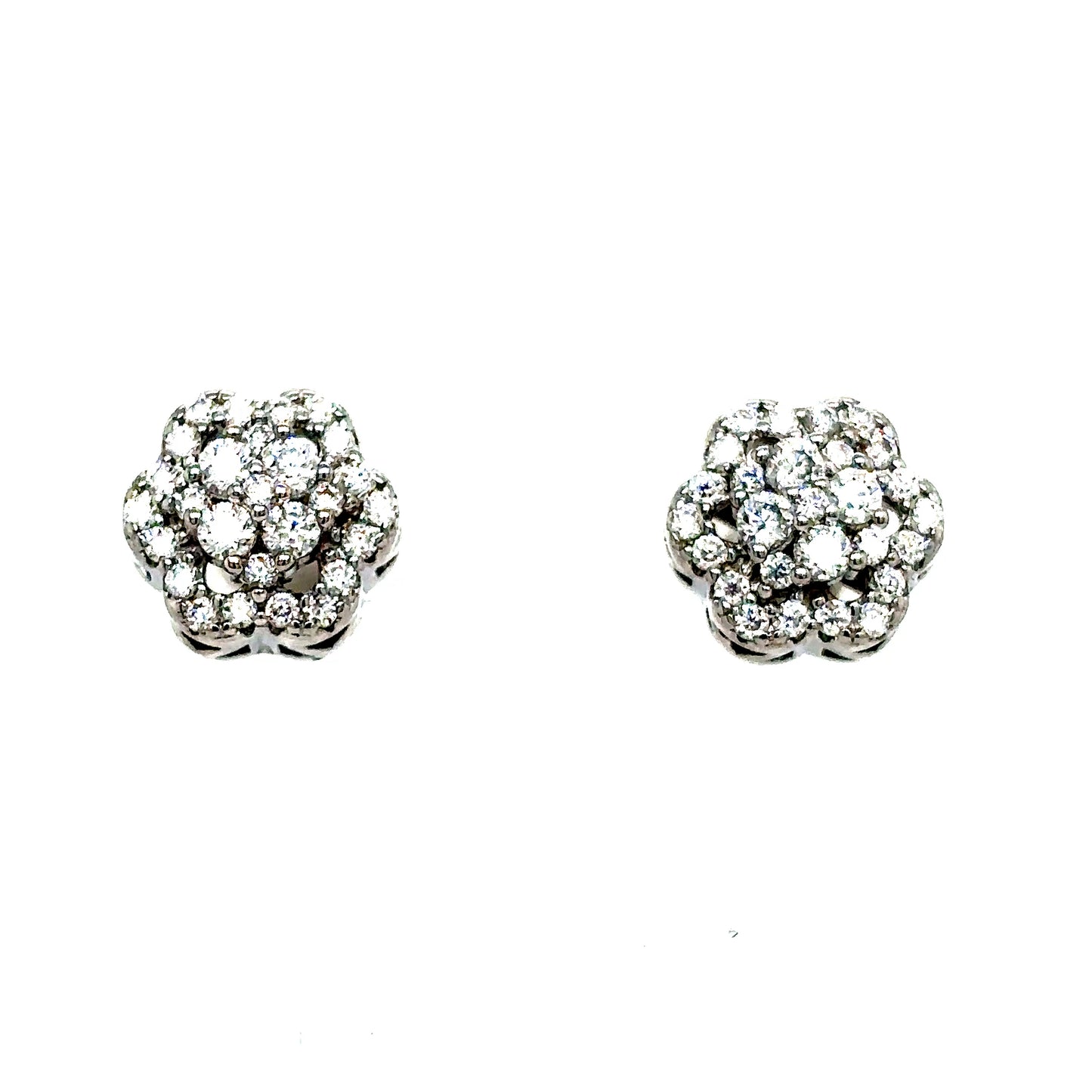 925 S.S. VVS Moissanite 2-Tier Flower Earrings