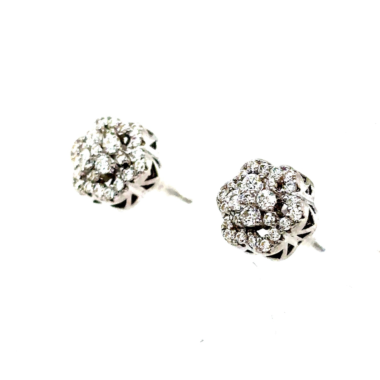 925 S.S. VVS Moissanite 2-Tier Flower Earrings