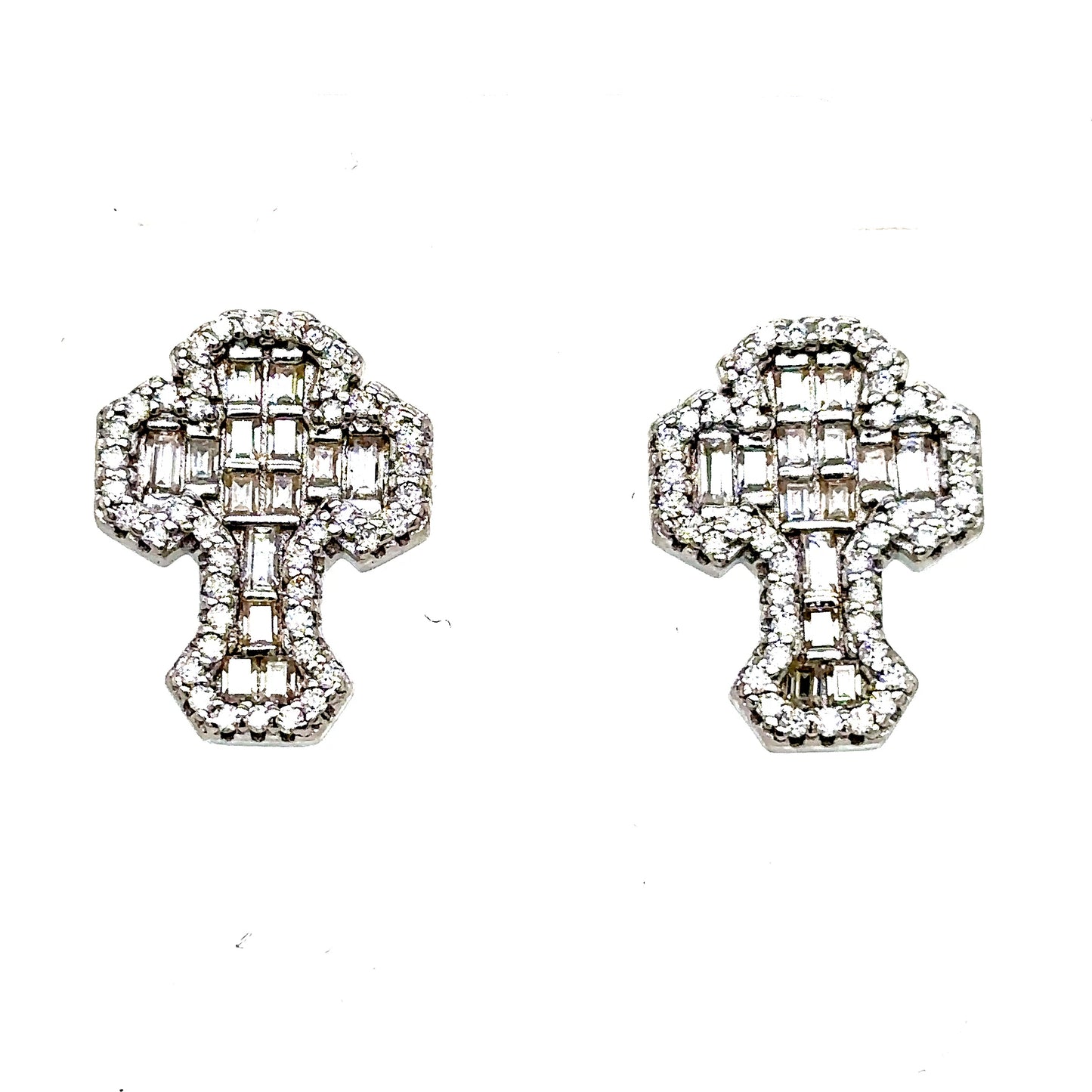 925 S.S. VVS Moissanite Cross Earrings