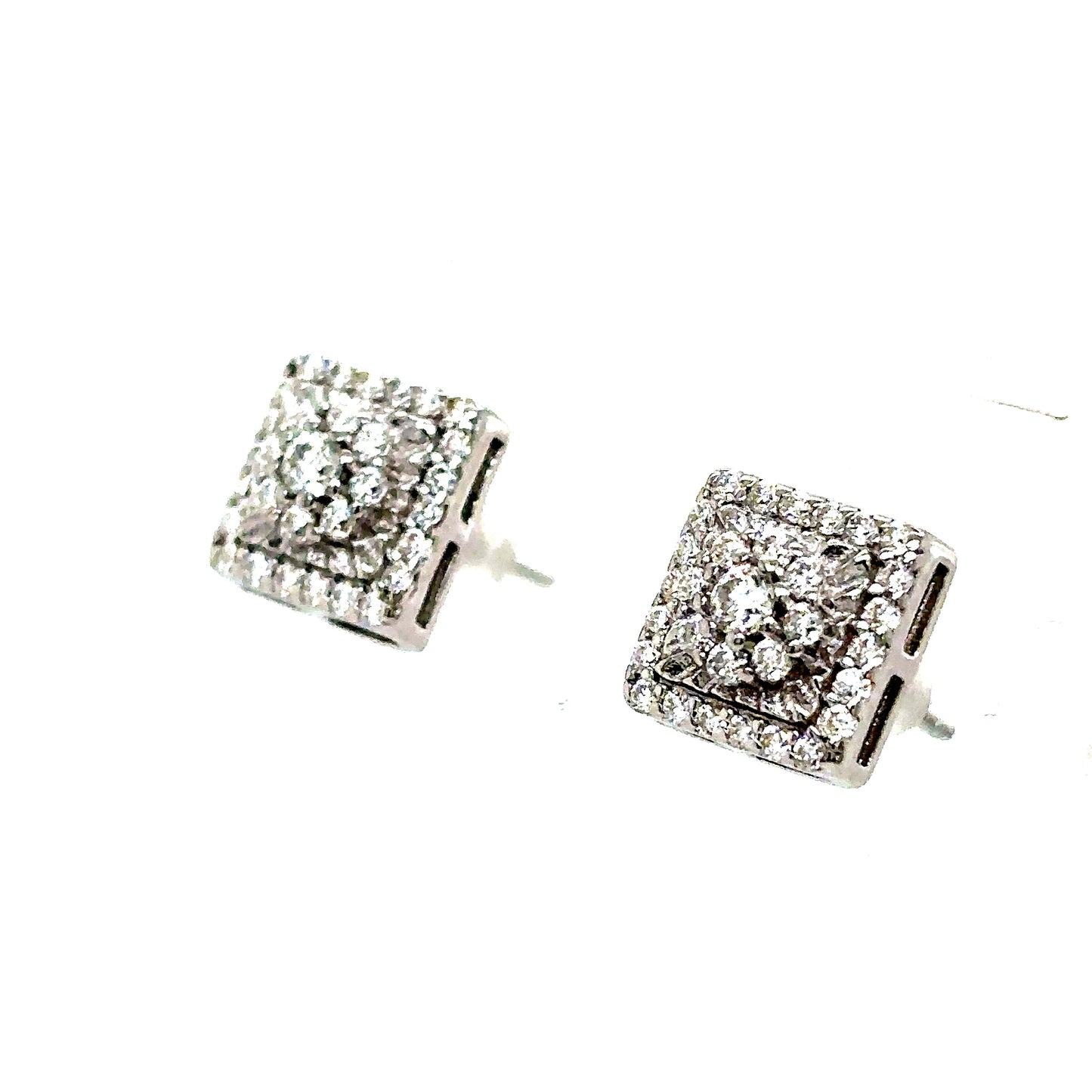 925 S.S. VVS Moissanite Square Earrings