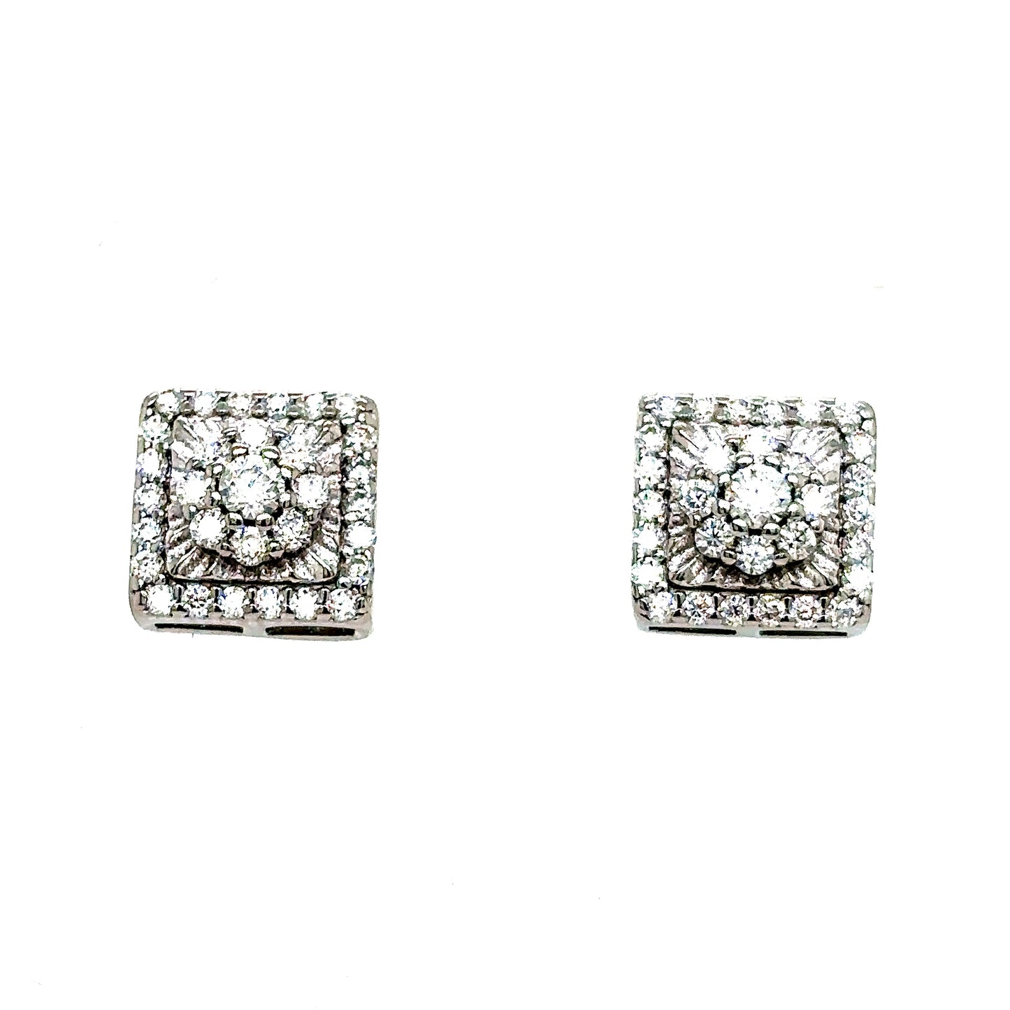 925 S.S. VVS Moissanite Square Earrings