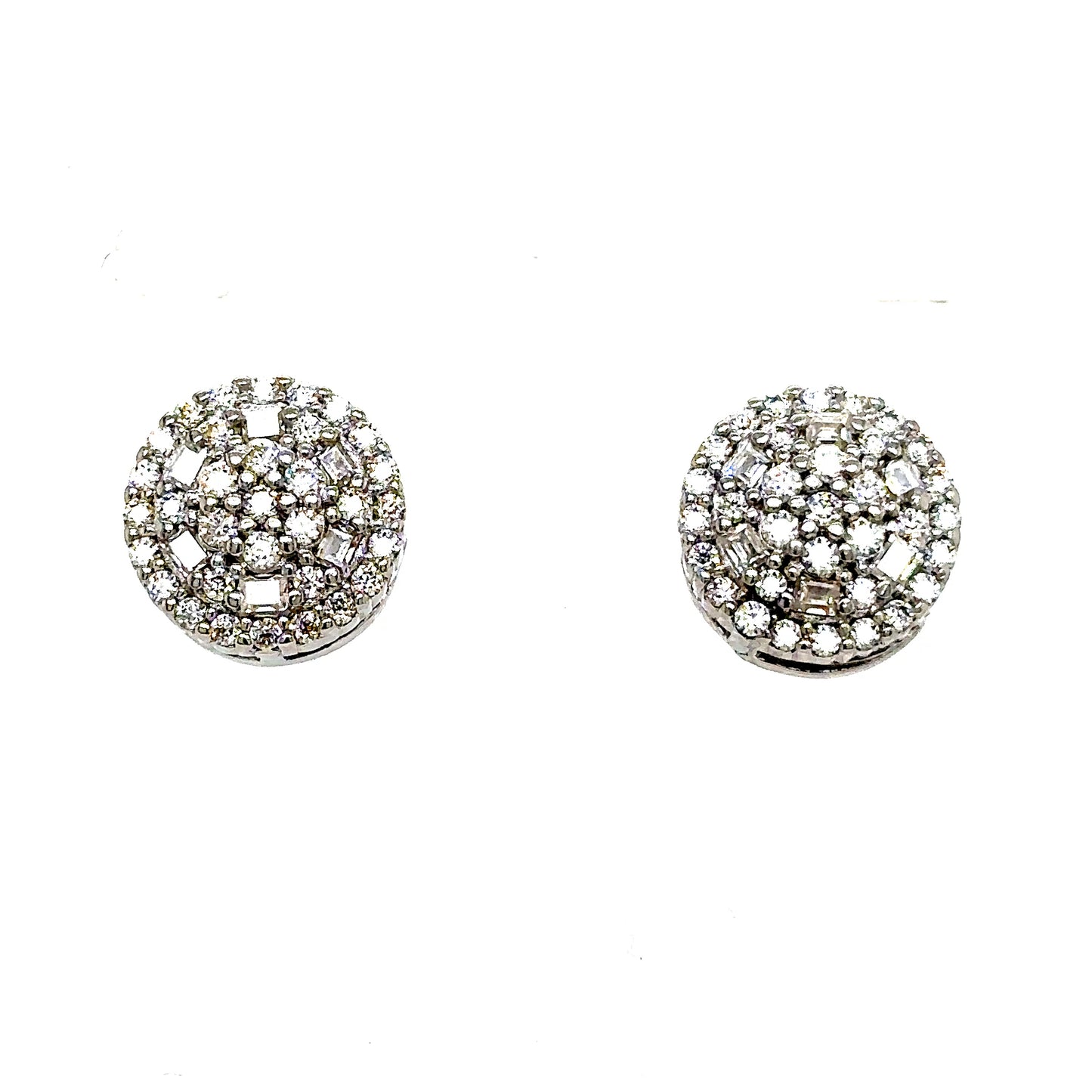 925 S.S. VVS Moissanite Round Earrings