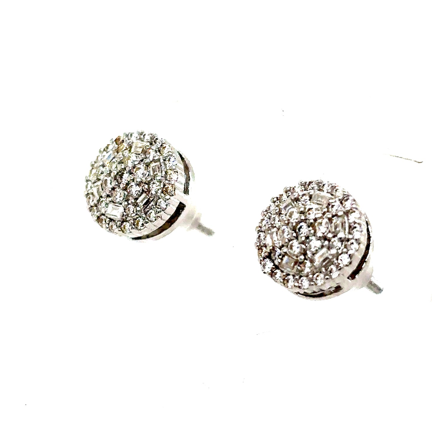 925 S.S. VVS Moissanite Round Earrings