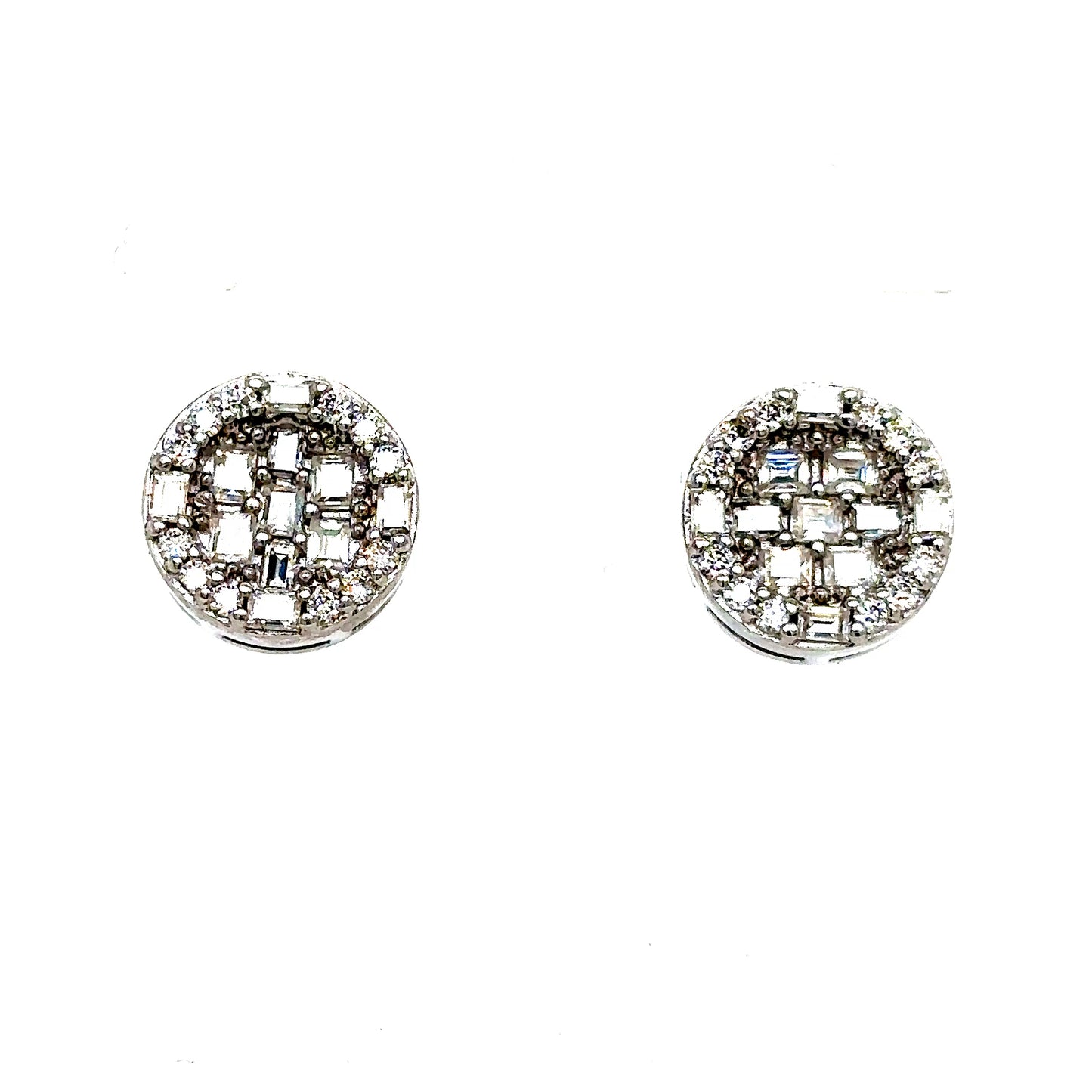 925 S.S. VVS Moissanite Round Earrings