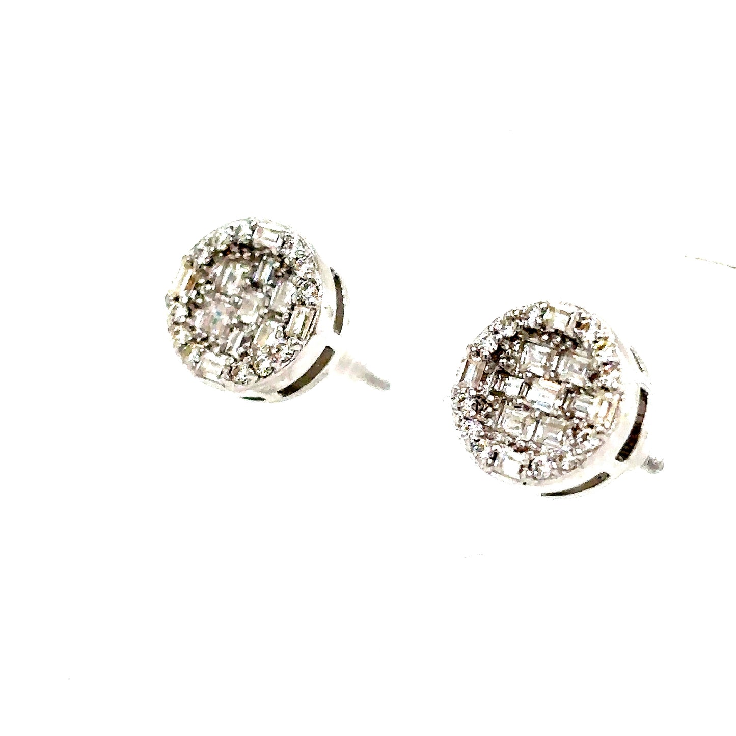 925 S.S. VVS Moissanite Round Earrings