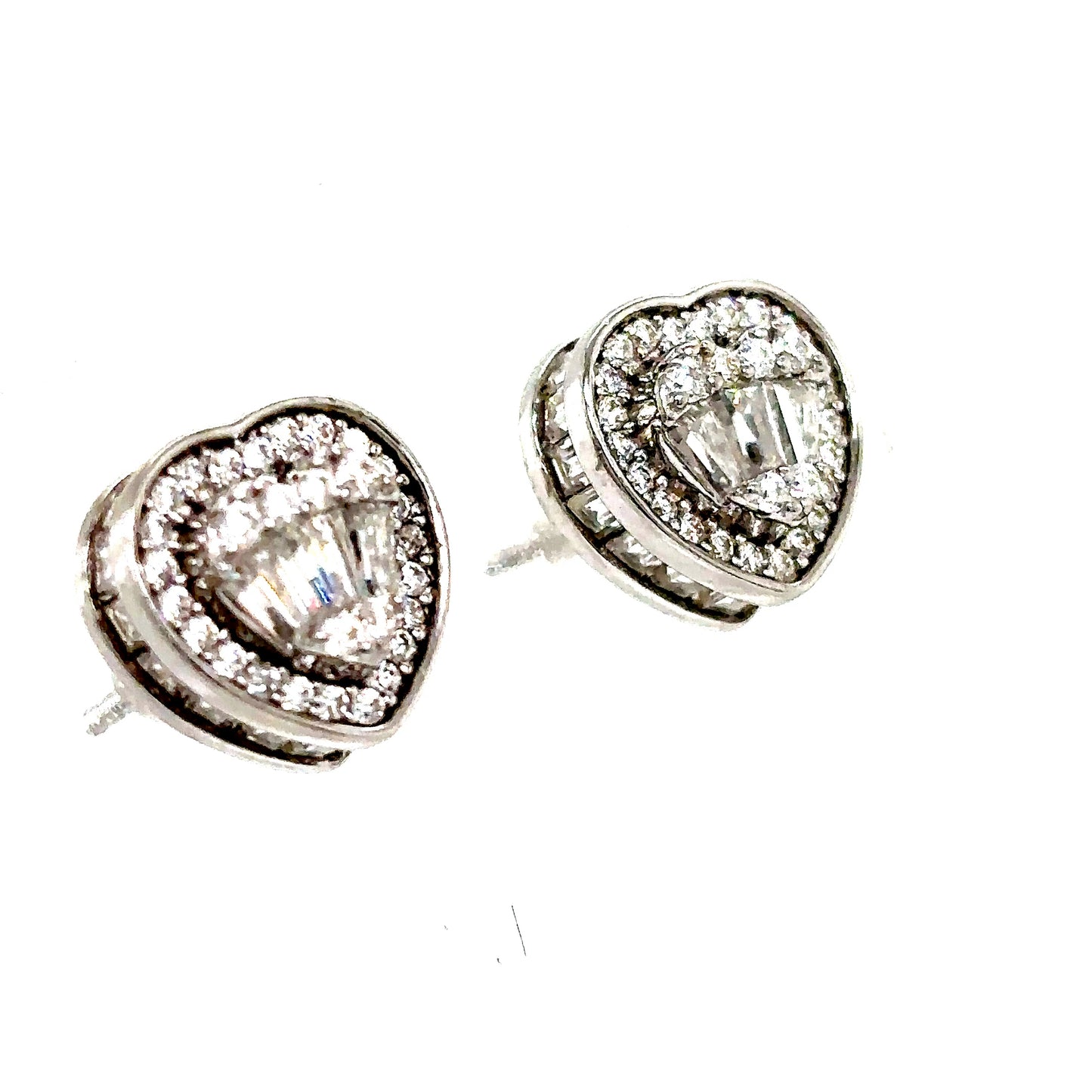 925 S.S. VVS Moissanite Heart Earrings