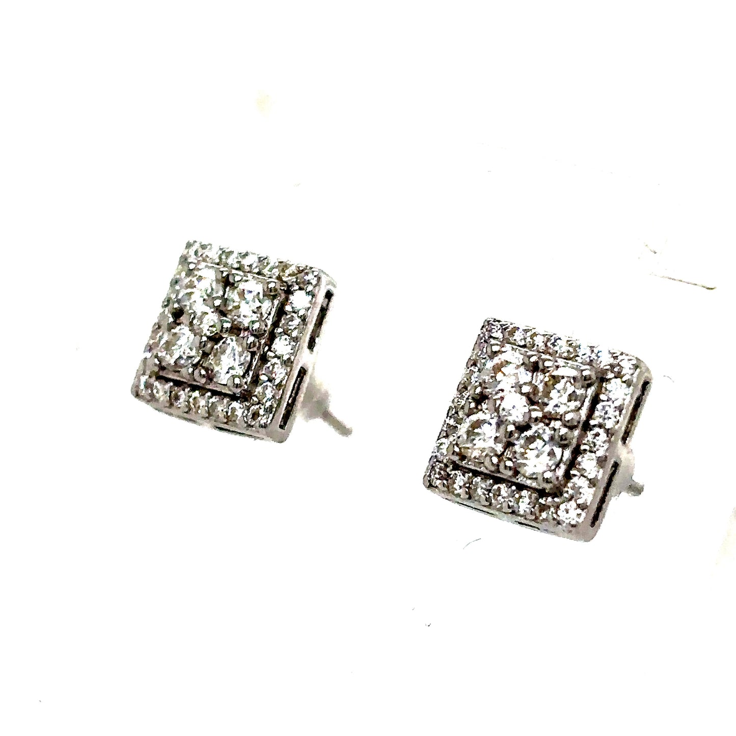 925 S.S. VVS Moissanite Square Trim Earrings