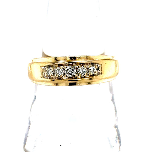 14k Yellow Gold Diamond Band Ring