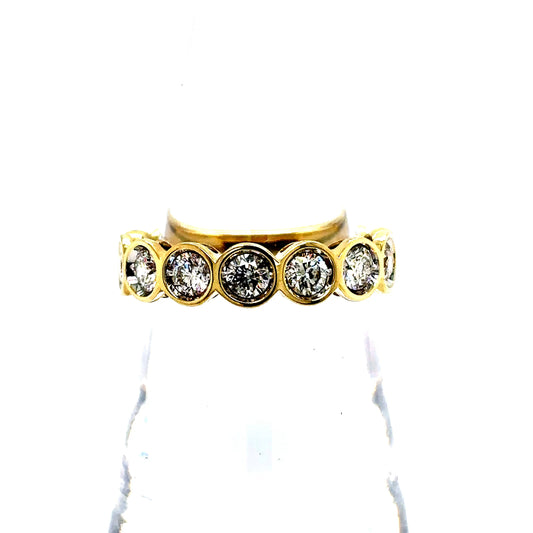 14k Yellow Gold Diamond Station Ring