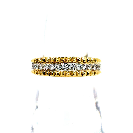 14k Yellow Gold Geometric Cut Diamond Band