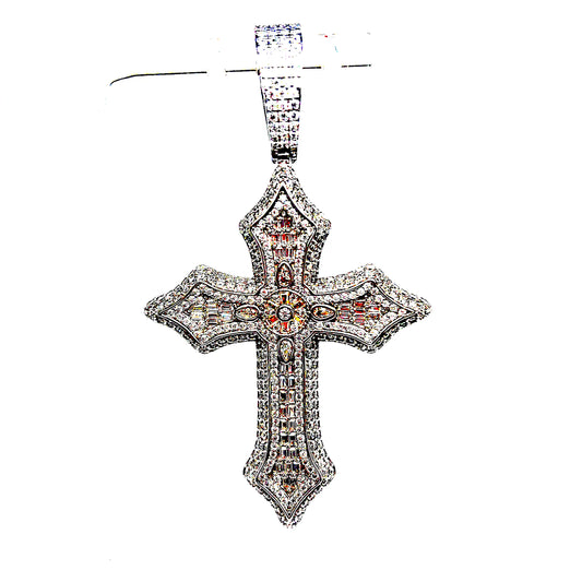 925 S.S. VVS Moissanite Cross Pendant