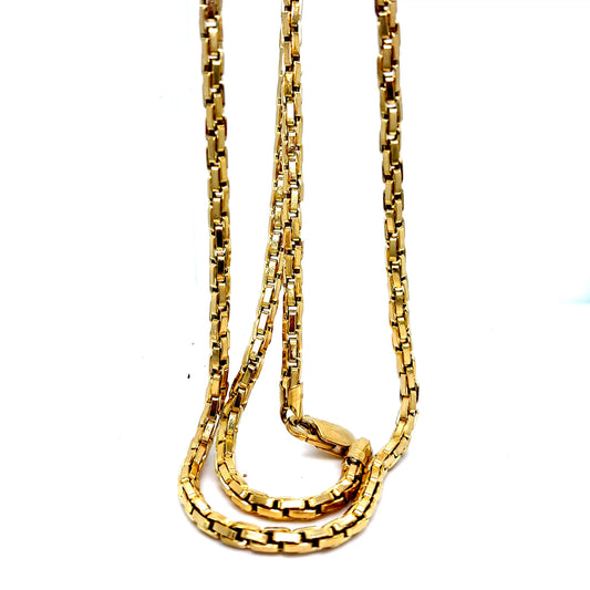 14k Yellow Gold Elongated Box Chain