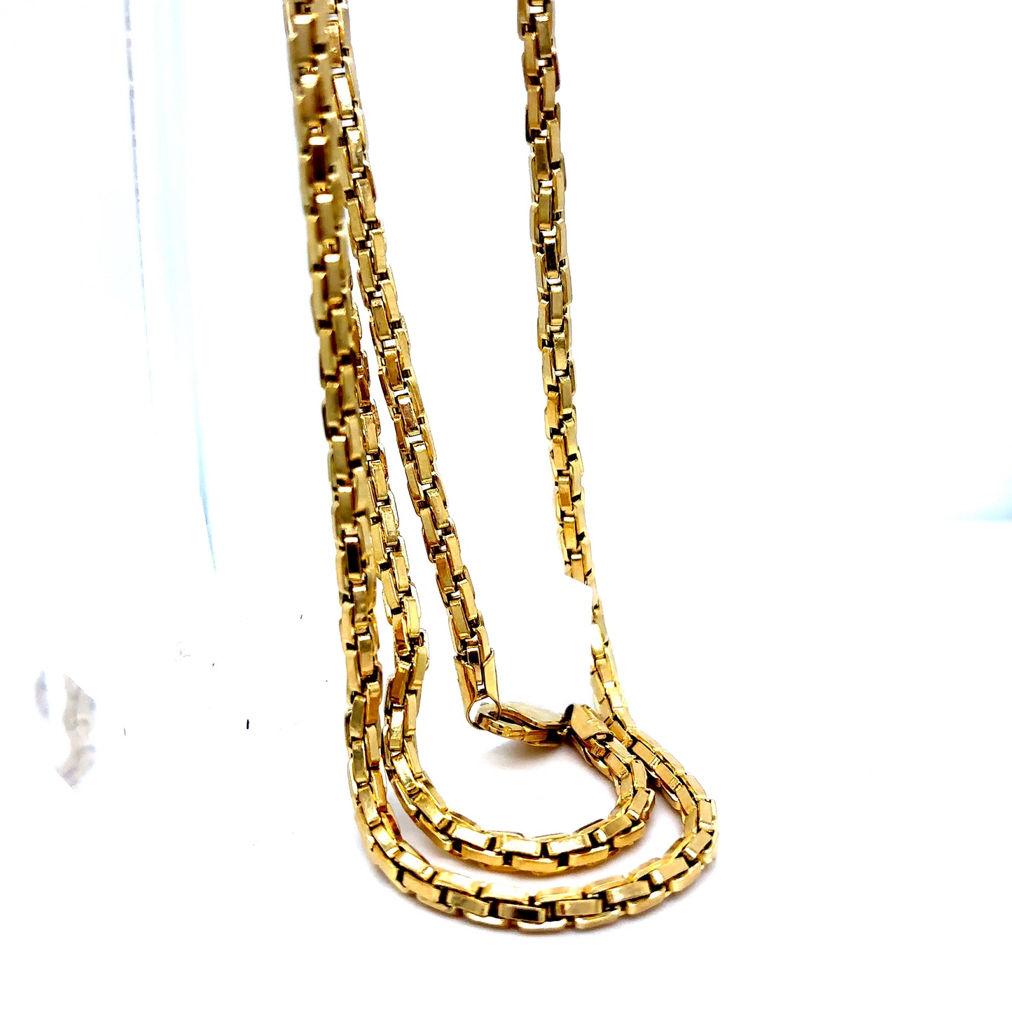 14k Yellow Gold Elongated Box Chain