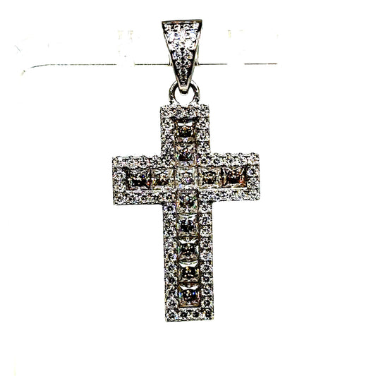 925 S.S. VVS Moissanite Cross Pendant