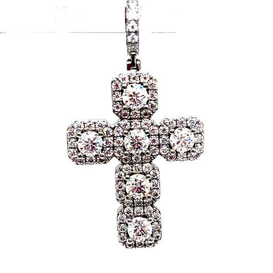 925 S.S. VVS Moissanite Cross Pendant