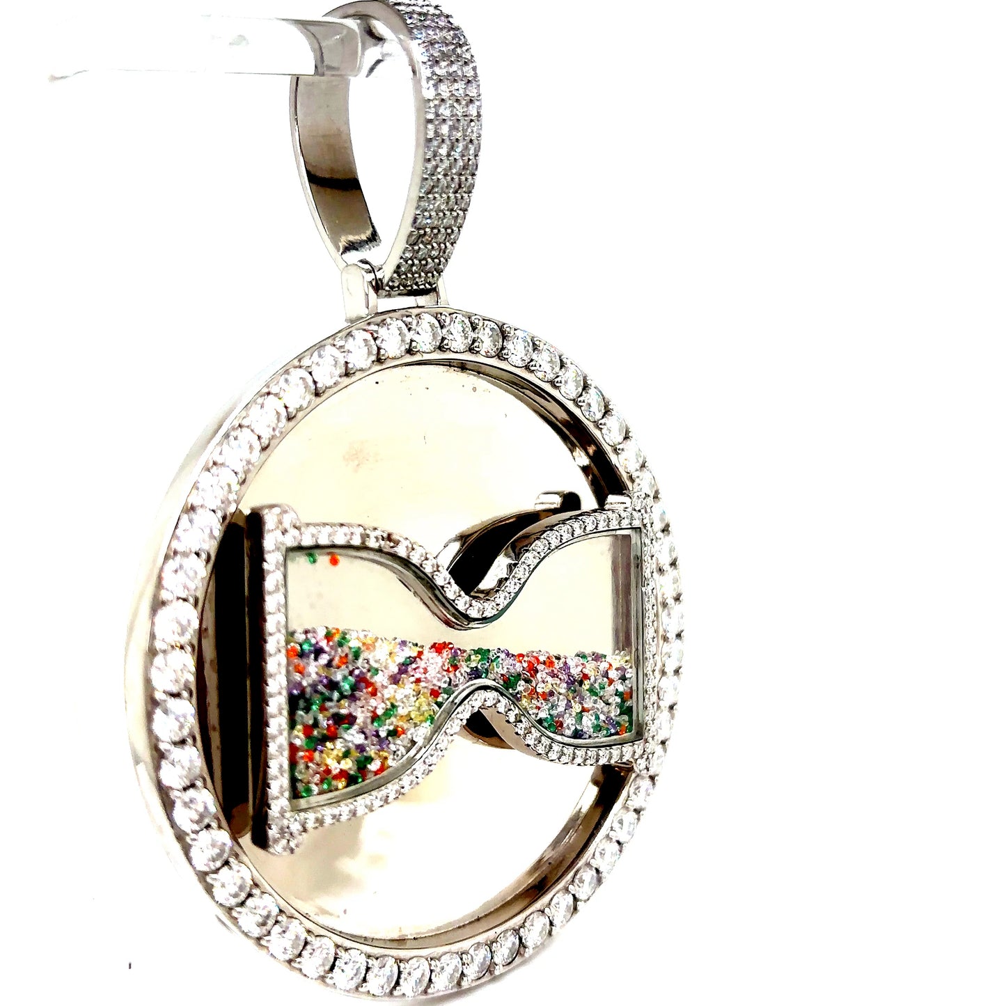 925 S.S. VVS Moissanite Hourglass Pendant