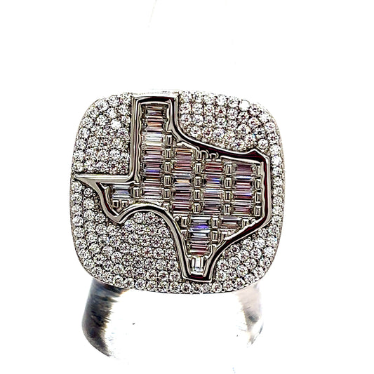 925 S.S. VVS Moissanite Texas Ring