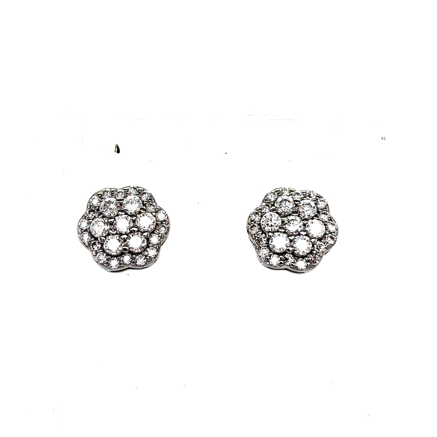 925 S.S. VVS Moissanite 2-Tier Flower Earrings
