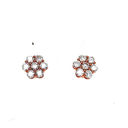 925 S.S. VVS Moissanite Flower Earrings