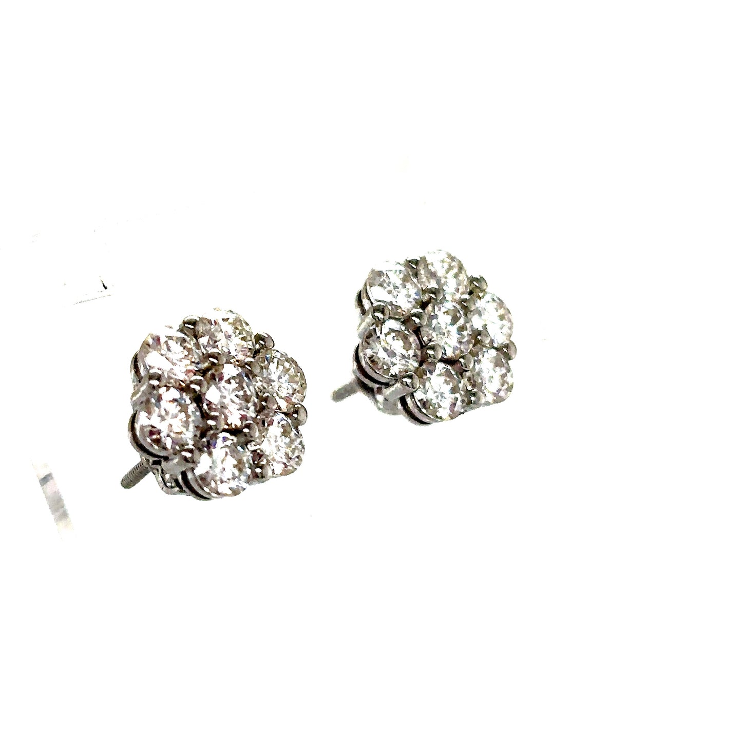 925 S.S. GP VVS Moissanite Flower Earrings