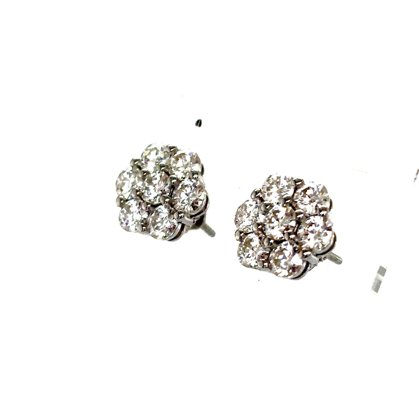925 S.S. GP VVS Moissanite Flower Earrings