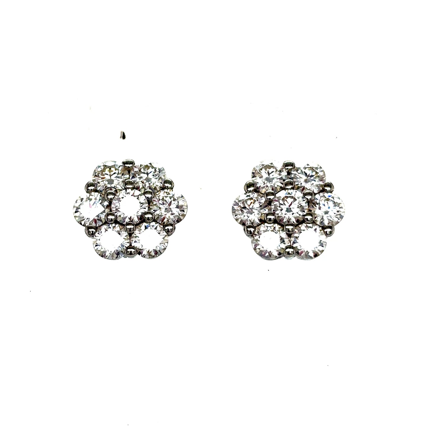 925 S.S. GP VVS Moissanite Flower Earrings