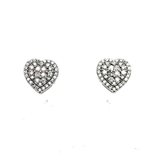 925 S.S. VVS Moissanite Heart Earrings