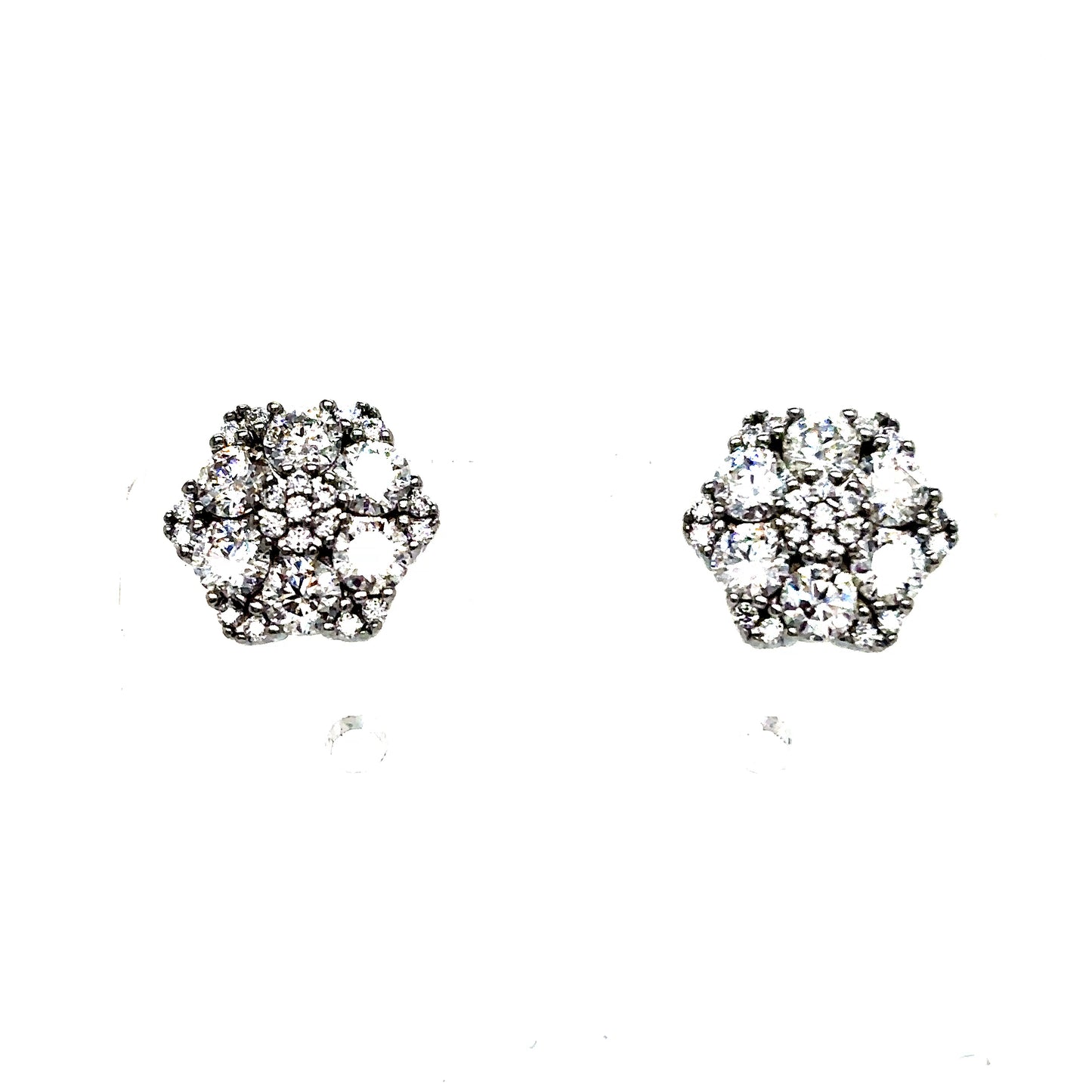 925 S.S. VVS Moissanite Snowflake Flower Earrings