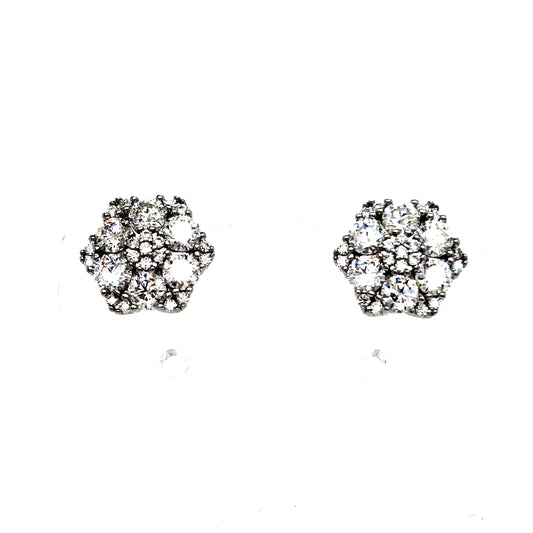 925 S.S. VVS Moissanite Snowflake Flower Earrings