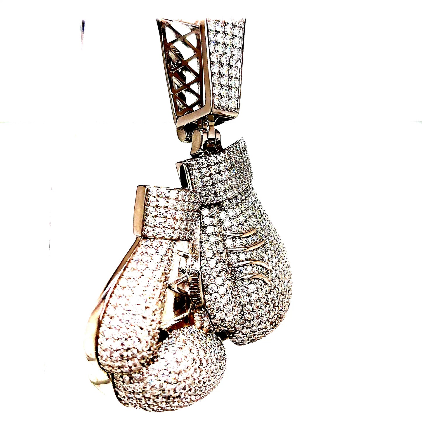 925 S.S. VVS Moissanite 3D Boxing Gloves Pendant