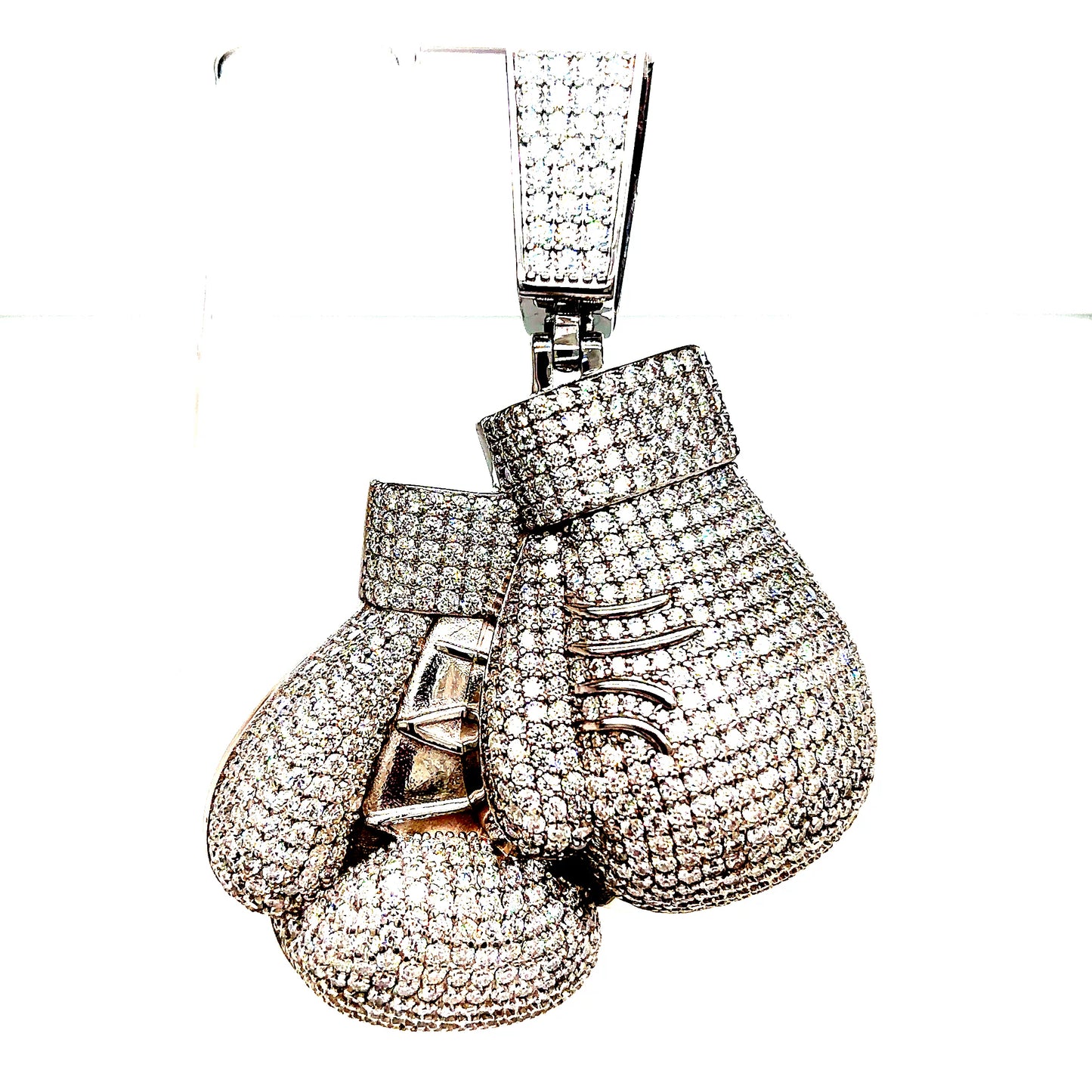 925 S.S. VVS Moissanite 3D Boxing Gloves Pendant