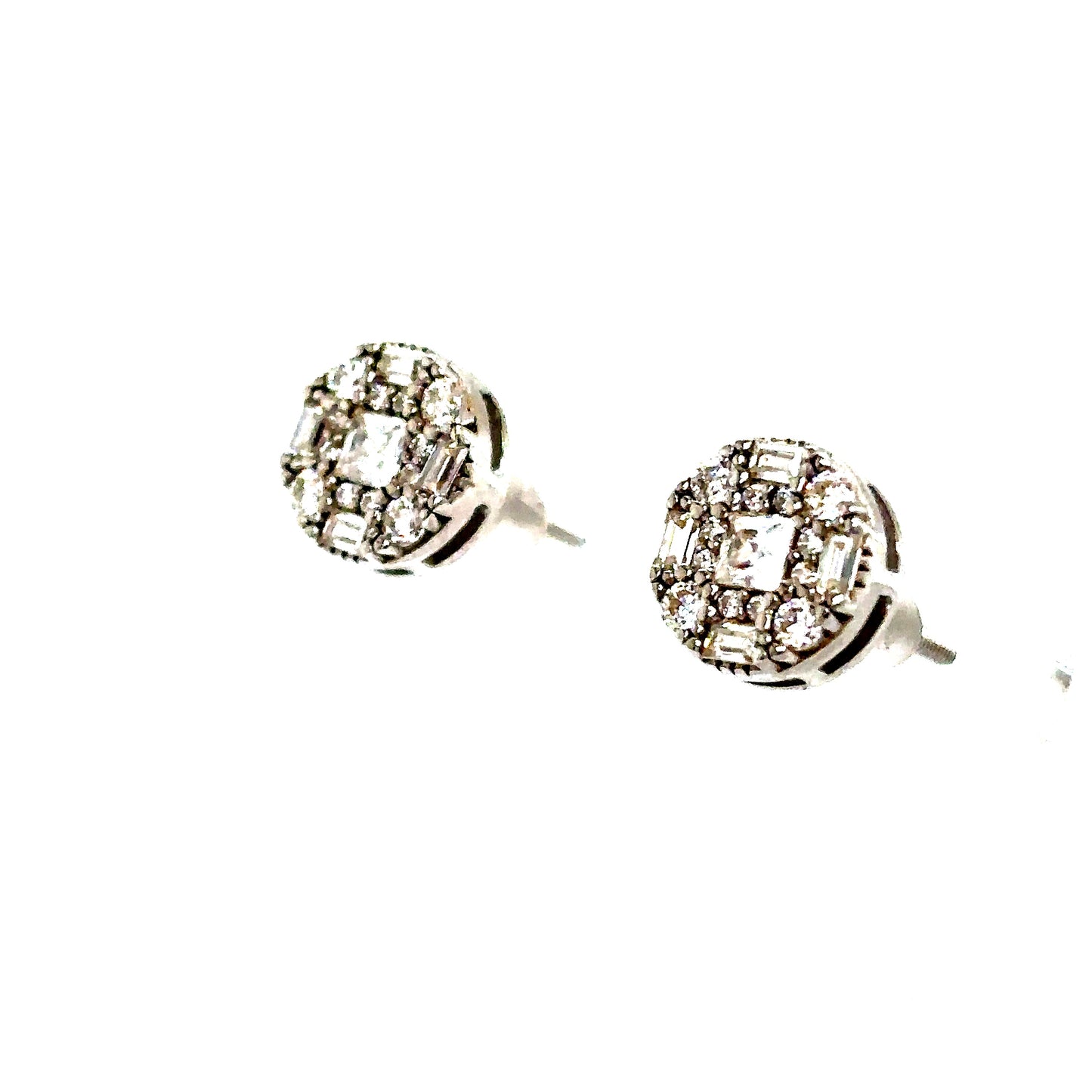 925 S.S. VVS Moissanite Round Earrings