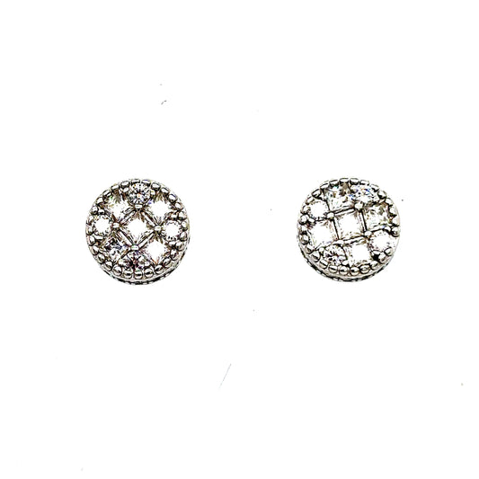 925 S.S. VVS Moissanite Round Earrings
