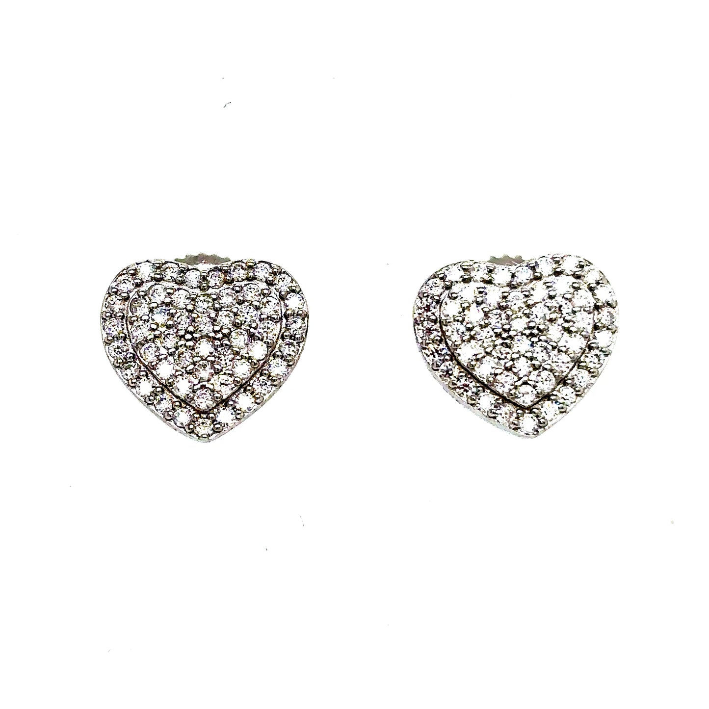 925 S.S. VVS Moissanite Heart Earrings