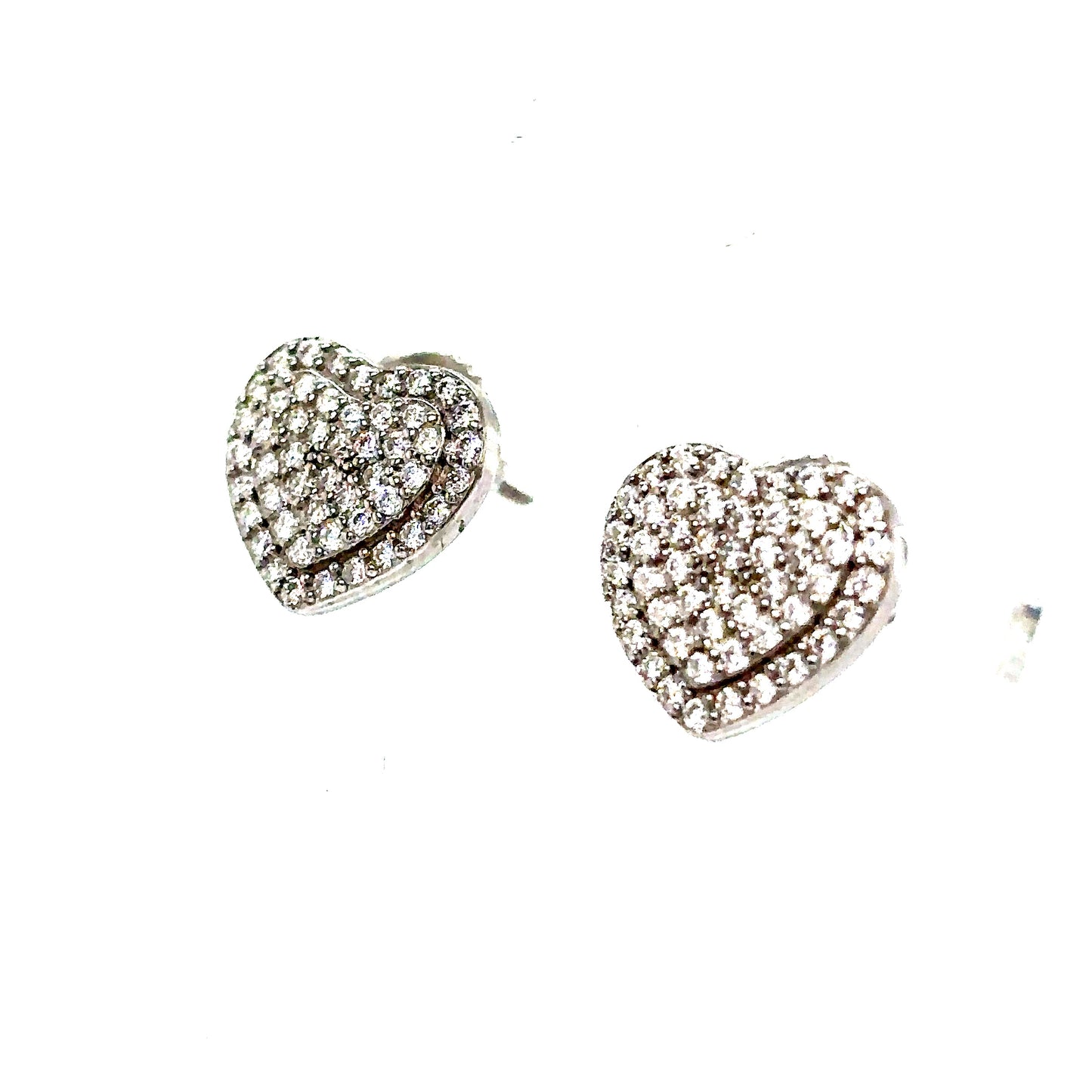 925 S.S. VVS Moissanite Heart Earrings
