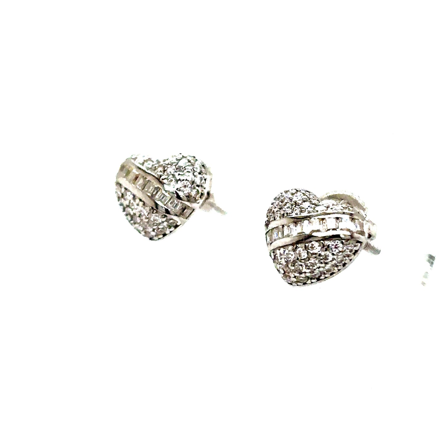 925 S.S. VVS Moissanite Heart Earrings
