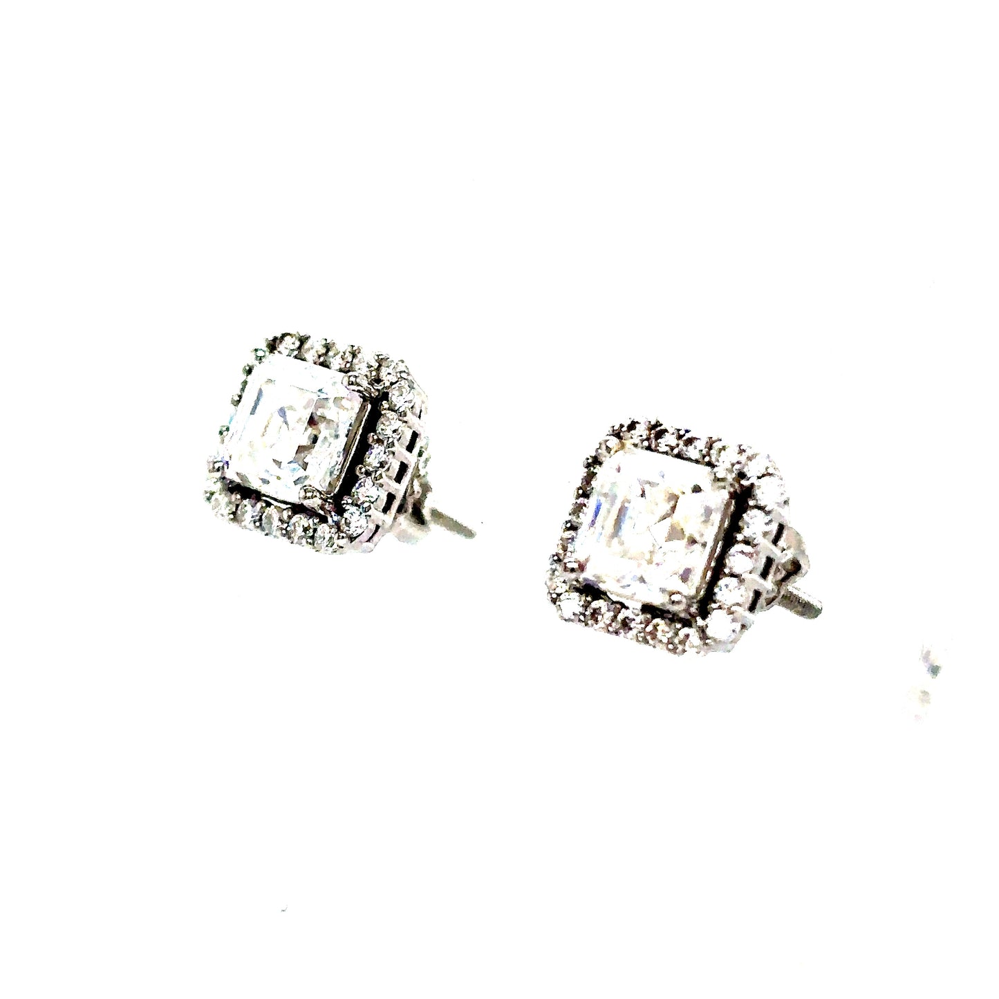 925 S.S. VVS Moissanite Square Earrings