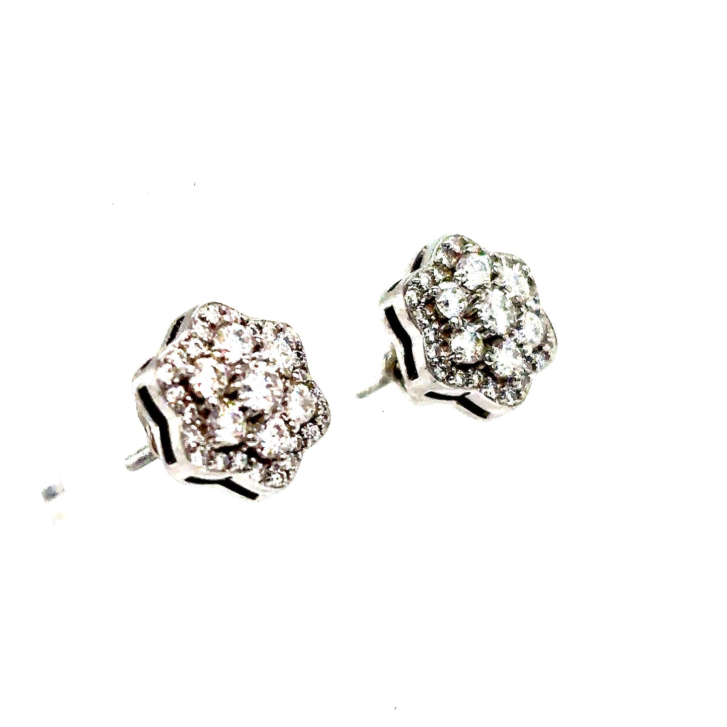 925 S.S. VVS Moissanite Snowflake Flower Earrings