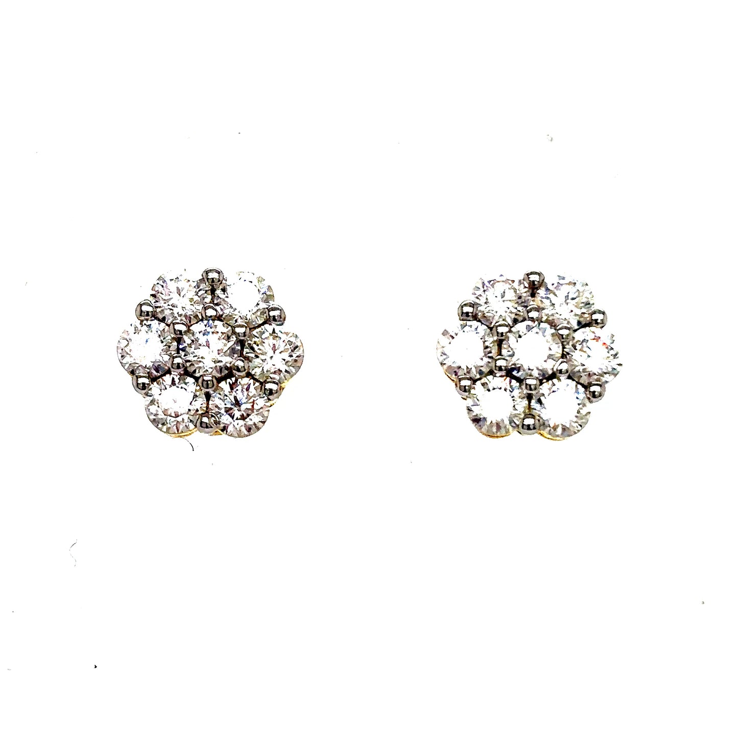 925 S.S. VVS Moissanite Flower Earrings