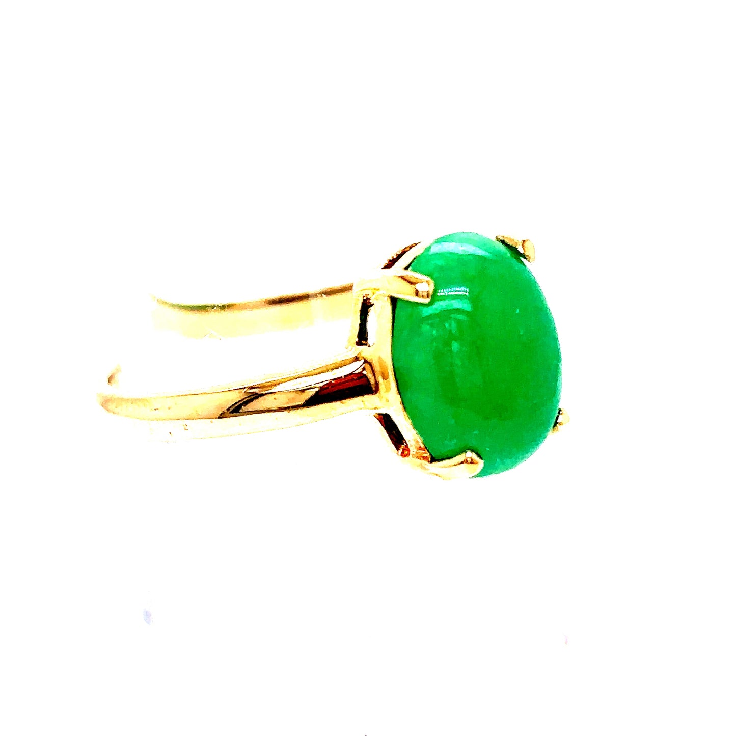 14k Yellow Gold Jade Ring