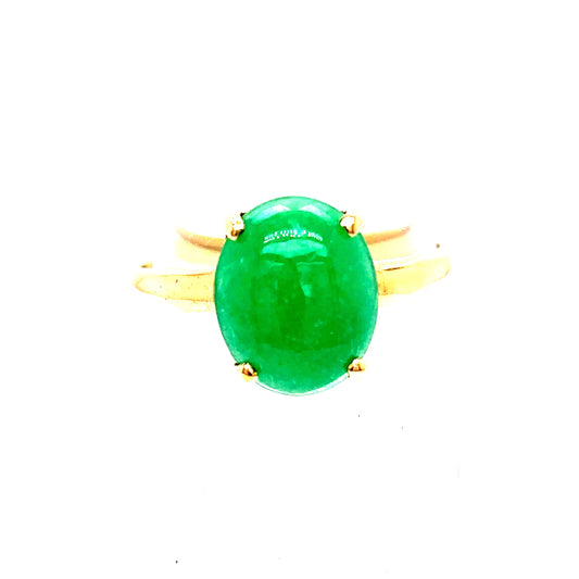 14k Yellow Gold Jade Ring